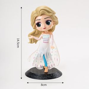 Bandai | Princess Q Elsa Anna Figures PVC Model Doll Action Collection Figurine Toy for Children Gift desktop Ornament
