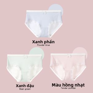 Quần lót MiiOW dáng tam giác kháng khuẩn cotton 100% màu trơn
