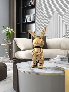 DT59-125 โมเดลแจกันกระต่ายเซรามิคสีทอง J4-1