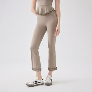 High-Waisted Flared Slimming Yoga Pants Womens Workout Sports Dance Bicycle Cycling Fitness Trousers Butt Enhancing Running