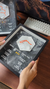 3D Topographic Trail Frame | Custom GPS Route Map Hiking & Cycling Gift