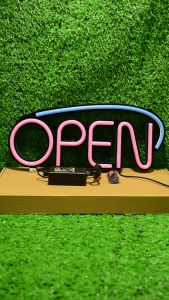 ป้ายไฟ LED ป้ายไฟนีออน ป้ายไฟอะคริลิค ป้ายไฟหน้าร้าน " OPEN" แบบเสียบปลั๊กไฟ ป้ายไฟตกเเต่งร้าน