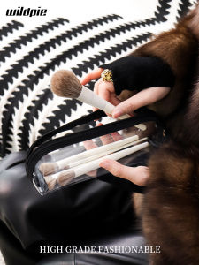 Portable Transparent Multi-Functional Travel Makeup Bag: Waterproof Brush Storage & Eyebrow Pencil Organizer