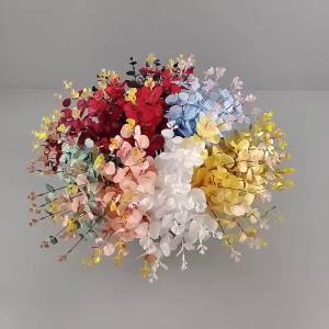 1pc Artificial Plants White Eucalyptus Leaf Home Decor Vase Festival Outdoor Garden Bonsai UV Protection Wedding Wreath Gift Box