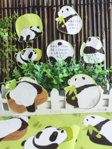 Cute Cartoon Panda Stickers Decorative Self-Adhesive Notes for Childrens Growth Record Manual Kindergarten Handwriting Motivational Texts