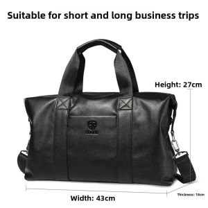 FEGER | Feger Genuine Leather Mens Travel Bag Large Capacity Handbag Casual Crossbody Suitcase For Business And Leisure