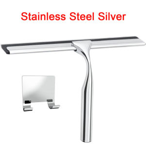 All-Purpose Shower Squeegee Stainless Steel Silicone Bath Squeegee Window Shower Door Squeegee for Shower Glass Doors with Hook