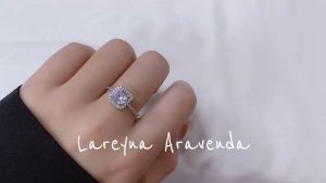 Lareyna Aravenda Cincin Korea Wanita Silver S925 Big Crystal Zirconia CC039