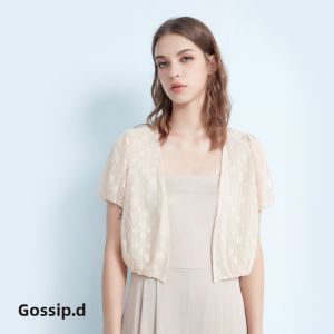 GOSSIP.D | Summer Lace Short Sleeve Thin Outerwear Womens Black Top Short Coat Cardigan Style Original Design Loose Fit Gossiped D