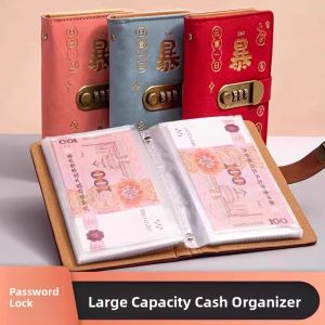 MONLEYTA | High Capacity Cash Saving Book With Password Lock Wealth Accumulation Money Storage Wallet A6 Size For Collectors And Gift
