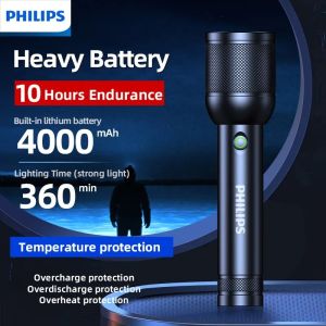 Philips | Philips 3200 Lumen LED Flashlight 1000m Portable Powerful Bright Flashlights Camping Lamp for Outdoor Hiking Self Defense