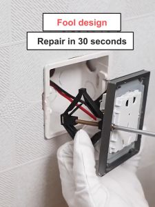 2Pcs Kotak Perbaikan Sekrup Steker Dinding Switch Soket Kotak Pengganti Tempel Dinding Set Per Dinding Tanpa Inbow Alat Perbaikan Kotak Instalasi Saklar Aksesori Teknisi Listrik DIY HHG