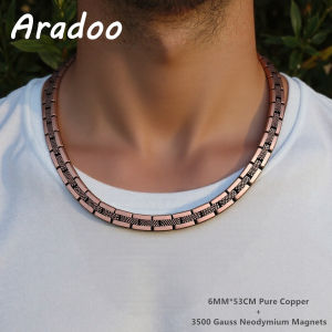 Aradoo | ARADOO Serpentine Luxury Pattern Pure Copper Necklace for Men Women Premium Collar Jewelry Gifts