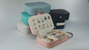 Double-Layered PU Leather Jewelry Box Organizer Earring Necklace Ring Jewelry Accessories Storage Box Gifts