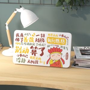 Creative Office Desk Decorations Control Yourself No Angry Emotion Reminder Ins Motto Tabletop Ornaments for Friends/Colleagues