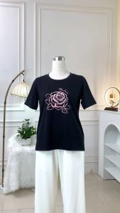 Áo thun thiết kế trung niên co dãn với chất liệu Thun Cotton AN4Y0601 Thương hiệu Thiều Hoa