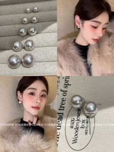 Purplish Pearl Silver Earrings Womens Fashion Elegant Ear Jewelry Hole Protection Lightweight Hoop Earrings Korean Style