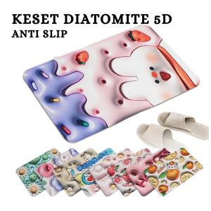H413 KESET KAKI KAMAR MANDI 5D diatomite Anti slip anti bau nyerap air Anti bakteri (Tidak Timbul)\nG413 Cetakan Press Adonan Kulit Pangsit Multifungsi 2in1