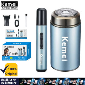Kemei Km-T390 2 in 1 Electric Nose Shaver Multifunctional Waterproof Mens Razor Portable Usb Rechargeable Beard Shaver