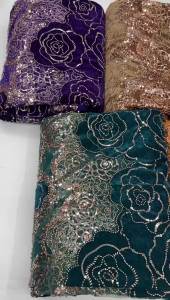 Vải Ren Nhung Nigeria Đính Đá Ren Pháp Chất Lượng Cao Của Châu Phi Dùng May Váy Cưới Xuất Xứ Quảng Đông
