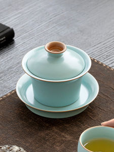 TANGFENG | Tianqing Celadon Three Talents Lidded Tea Cup Heat-Insulating