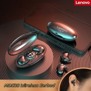 ♥100% ผลิตภัณฑ์ดั้งเดิม + Gratis Ongkir♥Lenovo MD538 X55หูฟังไร้สายบลูทูธการนอนหลับแบบมองไม่เห็นขนาดมินิหูฟัง IPX5กันน้ำตัดเสียงรบกวนหูฟังควบคุมแบบสัมผัส