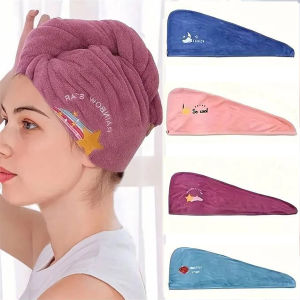 1pcs Quickly Dry Hair Hat Absorbent Soft Bathroom Scarf Women Head Towels Girls Cute Hair Towel Hair Dry Wrap Bonnets Shower Cap