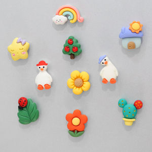 Cute Little Rabbit Duck Magnet Fridge Decorations Creative Personalized Magnetic Stones Flower 3D Small Decorative Stickers