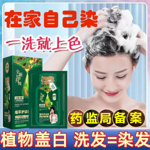 Natural Plant-Based Hair Dye One-Wash-Black Pure Foam Hair Coloring Gel for Men And Women Covers Grey Hair Black And Tea Brown