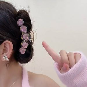 JH Jepit rambut korea bentuk ikan hiu warna pink bahan resin untuk wanita jedai hair clip aksesoris