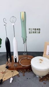 Handheld mixer Milk Frother for Coffee Rechargeable Beverage Blender 2 Heads 3 Speed Electric Whisk Coffee Frother for Latte Electric Mixer Cappuccino Hot Chocolate Eggs