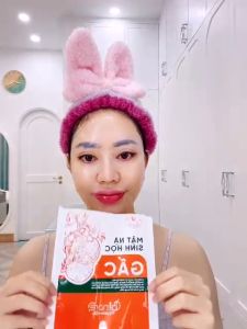 Combo 10 mặt nạ Cotton Gấc dưỡng da sáng mịn se lỗ chân lông mờ thâm nám