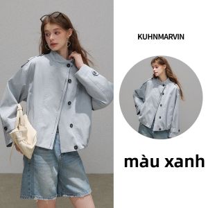 KUHNMARVIN | Áo Khoác Trench Ngắn Có Cổ Bằng Cotton Cho Mùa Thu Đi Làm