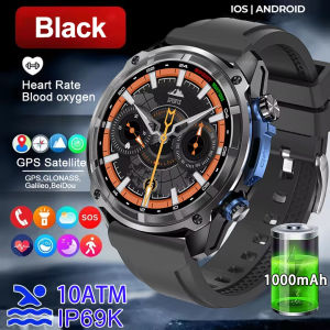 New Men Military GPS Map Smart Watch 1000mAh Battery 10ATM Waterproof 4G Memory HD Call Corning AMOLED Screen Sports Smartwatch