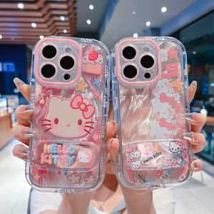 for Vivo V30 V40 V27 Pro V29 V23 X200 X100 X90 X80 Pro Y27 Y36 Y78 Phone Case Soft with Kitty Mirror Holder Beautiful