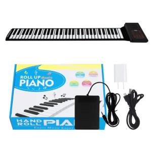IRIN | IRIN 61 Keys Mini Roll Up Electronic Piano Silicone Portable Foldable Soft Keyboard Piano Black White Musical Instrument Gifts