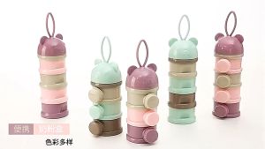 SKISOPGO พร้อมส่ง ที่ใส่นมผงแบบพกพา กล่องนมผงสำหรับทารก 3/4 ชั้น กล่องขนม