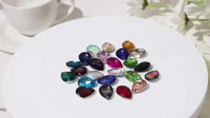 50PCS Drop-shaped Crystal AB Rhinestone Pointed Back Adhesive Acrylic Crystal Stone Seam-free Beads Suitable for Clothing DIY