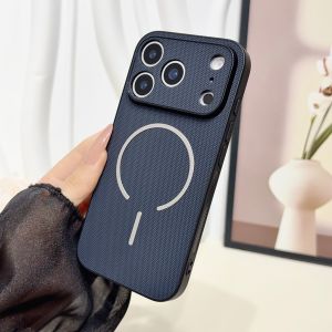 Magnetic TechWoven Fabric Texture Armor Case For iPhone 17 Air 16 15 14 13 12 Pro Max For Magsafe Wireless Charging Matte Cover