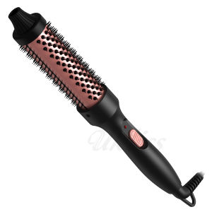 32mm Thermal Brush 200℃ Heated Round Brush Ionic Curling Iron Brush Volumizing Brush Ceramic Tourmaline Dual Voltage Travel Hot Brush 20s Quick Fast Heating Hair Brushes for Women