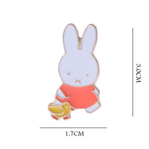 Japanese Korean Cartoon Ins Style Miffy Rabbit Brooch Cute Sweet Metal Badge Bag Clothing Pendant Balloon Accessory for Women