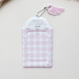 New 3 inch Photo Card Case Kpop Idol Photocard Protector Display Card Sleeve Angel Wings Photo Card Holder Pendant Keychain Gift