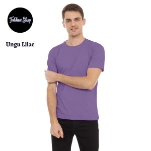 Kaos Polos Pria Oneck Lengan Pendek Bahan Katun Combed 30s Warna Ungu Lilac