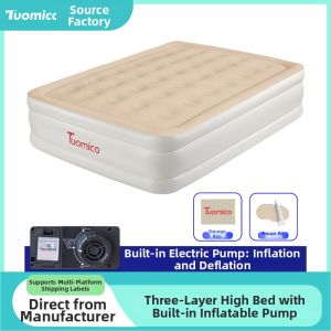 Foldable Triple Layer Inflatable Bed Built-in Pump