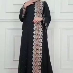(COD) Gamis ABAYA Arab / Abaya pesta Gamis Abaya Turkey 1630 Jersey Super Mix Ceruty Bordir Mote Swarosky Model Terbaru