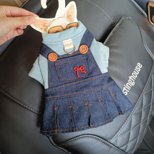 Sweet Girl Plaid Mini Skirt Dog Dress Princess Style Vest Dress Thin Fleece York Bichon Teddy Spring Autumn Pet Clothes