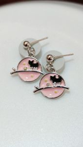 925 series small cute pendant cat earrings 925系列小可爱吊坠猫咪耳环 （有些小瑕疵，在照片里能见）