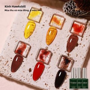 Sơn Móng Tay Dạng Gel Vendeeni Hawksbill Amber Jelly 6 Màu Bán Vĩnh Cửu Sử Dụng Đèn UV/LED Tẩy Được Màu Nâu Trong Suốt 15ml