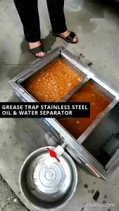 Heyman Stainless Steel Grease Trap with Multi-Layer Filtration System - Kitchen Oil Water Separator