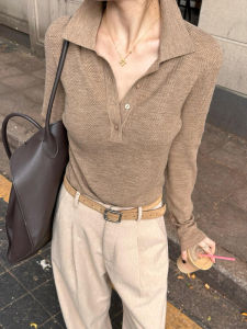 Elegant Polo Neck Sweater for Autumn Winter Wearing
